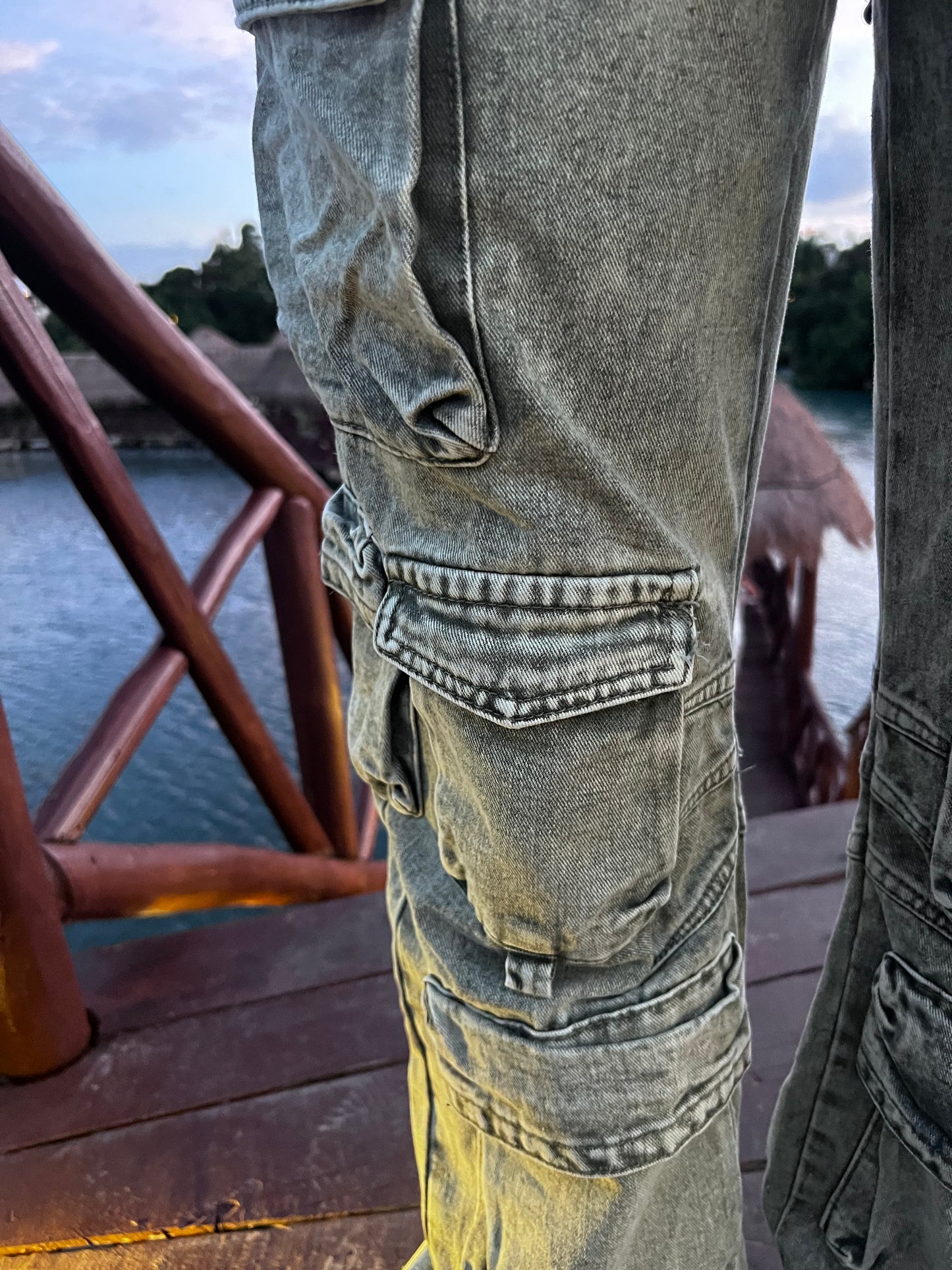 Shadowed Greens Cargo Jeans